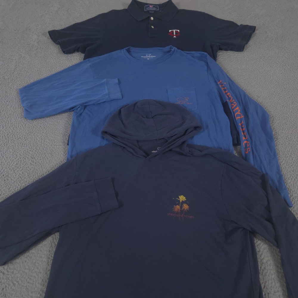 LOT OF 3 Vineyard Vines Shirt Mens M Blue Minnesota Twins Destin Polo Hoodie
